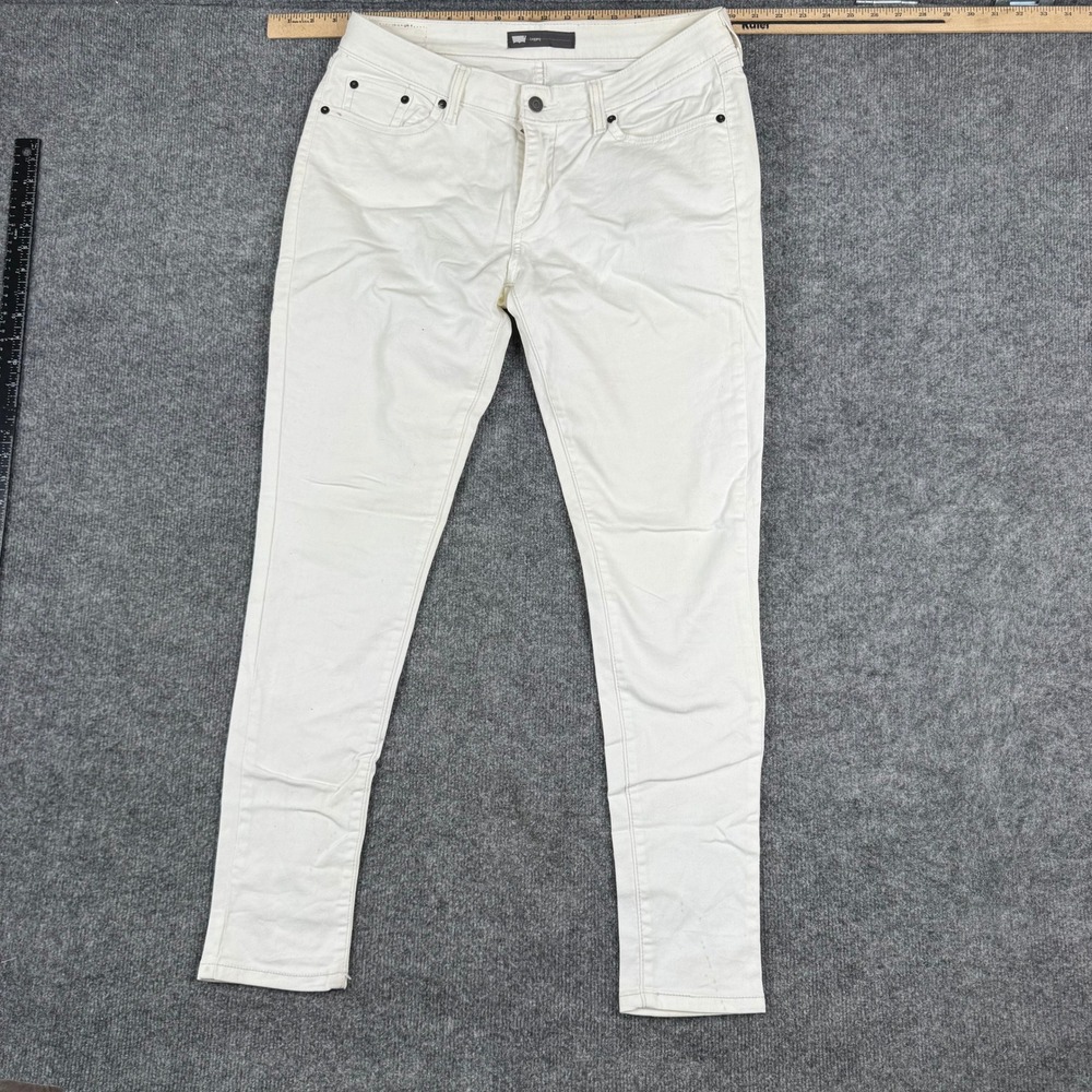 Levis Legging Womens Size 30 Off White Skinny Denim Stretch Pants Stained